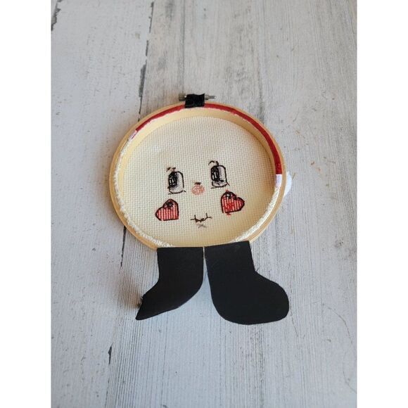 Santa Claus cross stitch face heart Santa hat ornament Xmas figure - Picture 6 of 6